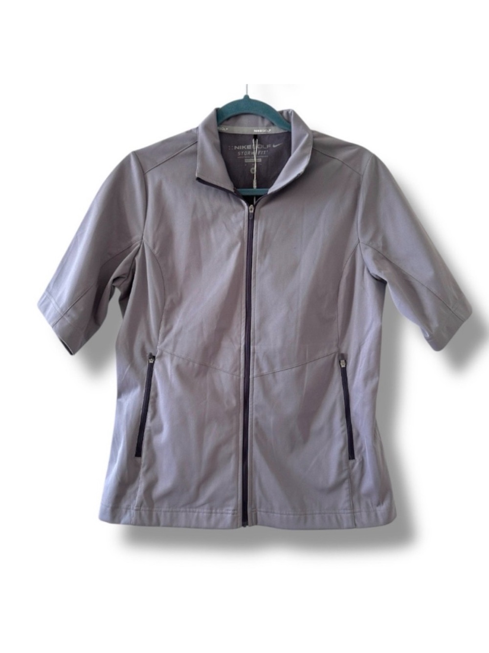 NWT Nike Golf StormFit Gray Short Sleeve Full Zip Jacket Women's Size Medium